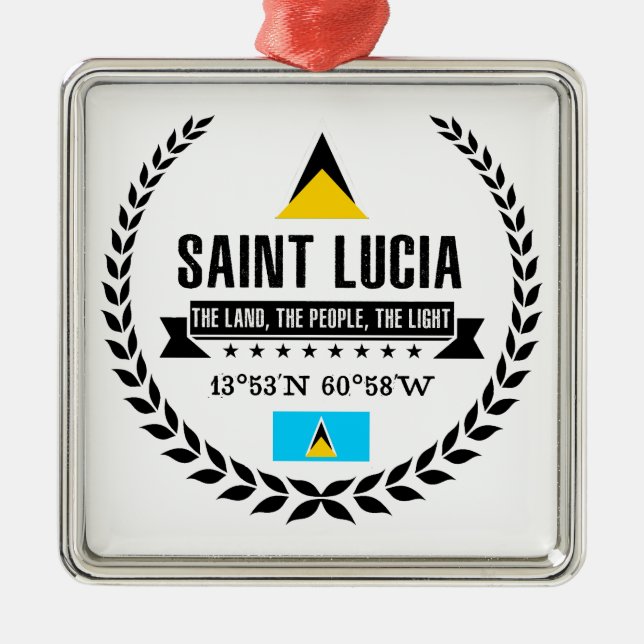 Saint Lucia Silbernes Ornament (Vorne)