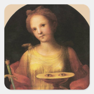 Saint Lucy by Domenico Beccafumi, 1521 Quadratischer Aufkleber