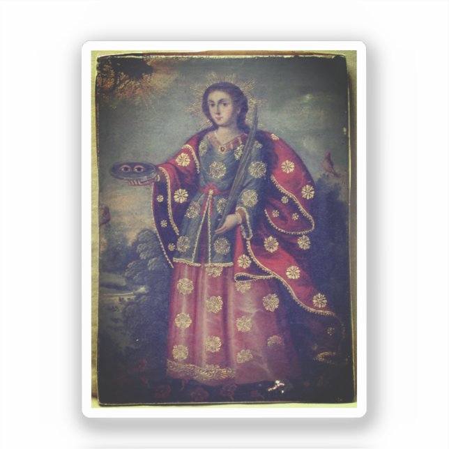 Saint Lucy im Stil der Cusco-Schule Aufkleber (Vorderseite)