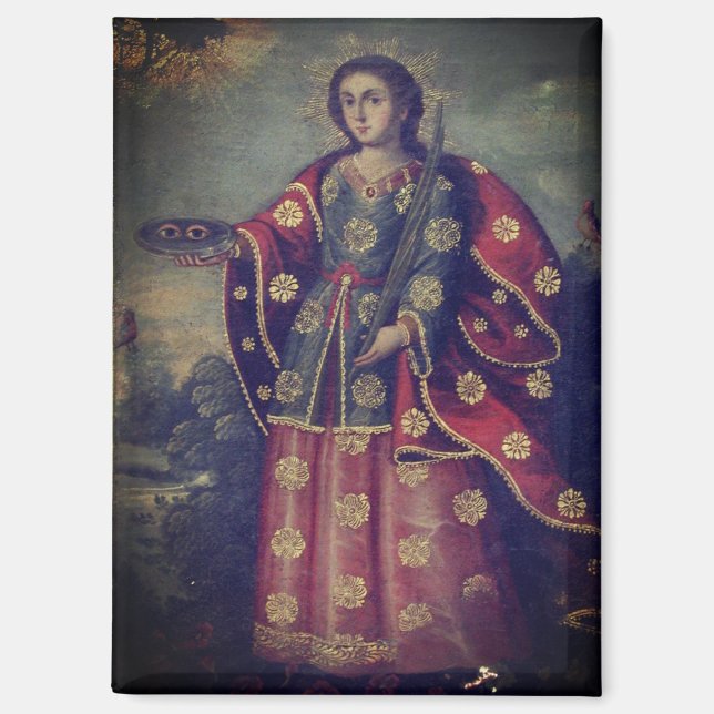 Saint Lucy im Stil der Cusco-Schule Magnet (Vorderseite)