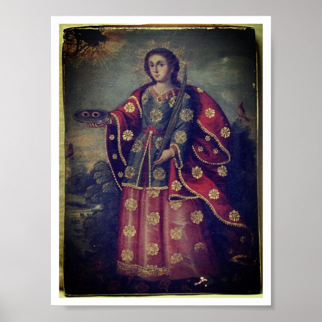 Saint Lucy im Stil der Cusco-Schule Poster (Vorne)