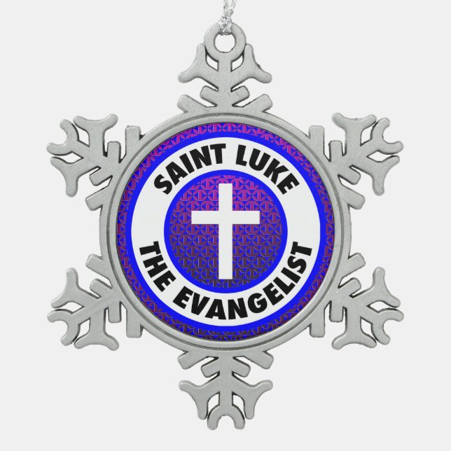 Saint Luke, Evangelist Schneeflocken Zinn-Ornament (Vorderseite)