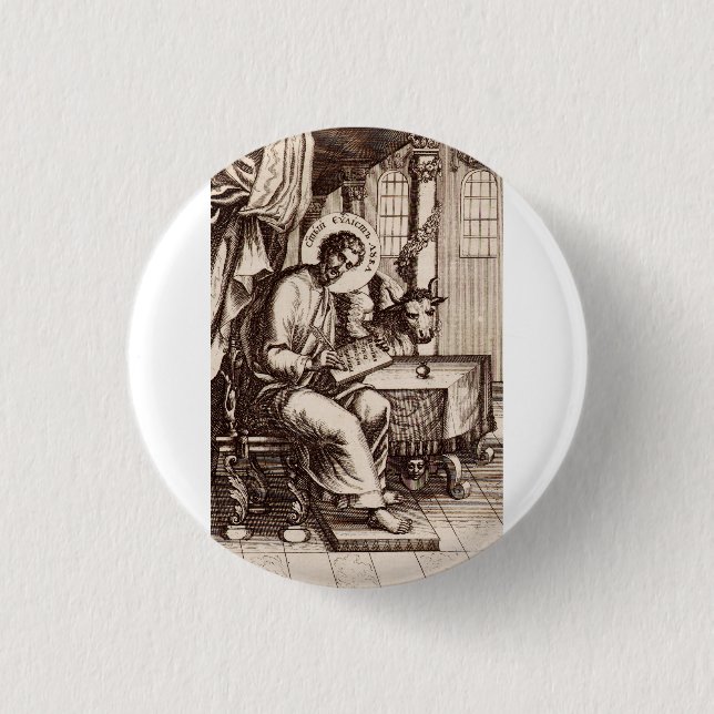Saint Luke, Evangelist und Apostel Button (Vorderseite)