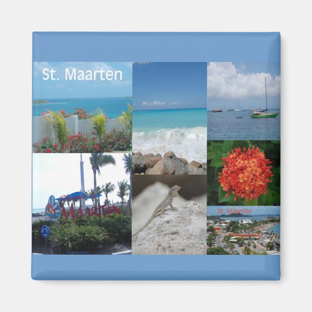 Saint Maarten Foto Collage von Khoncepts Magnet (Vorne)