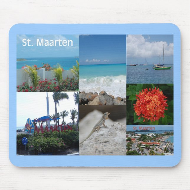 Saint Maarten Foto Collage von Khoncepts Mousepad (Vorne)