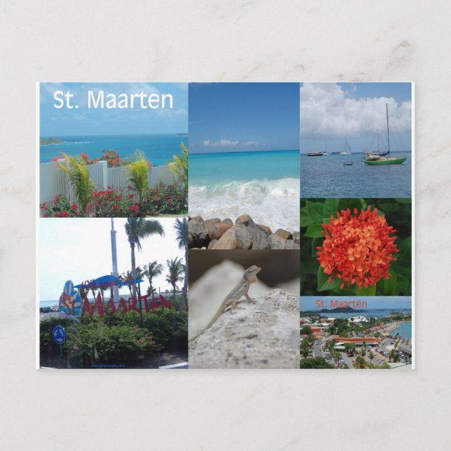 Saint Maarten Foto Collage von Khoncepts Postkarte (Vorderseite)