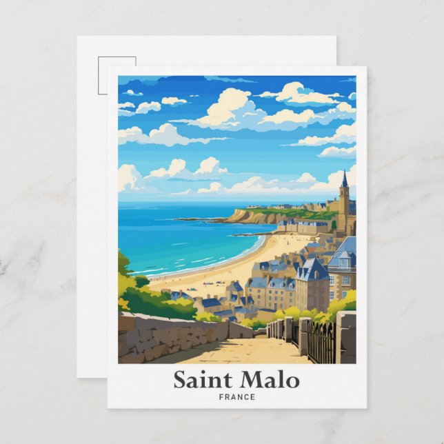Saint Malo Frankreich Kunst, Dichtung und Musik Postkarte (Vorne/Hinten)