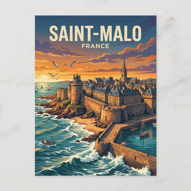 Saint-Malo Frankreich Postkarte (Vorderseite)
