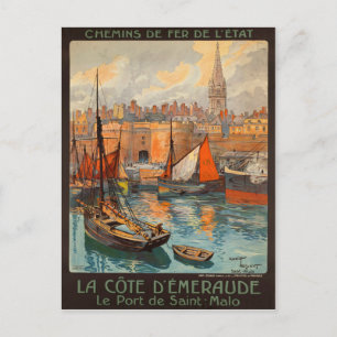Saint Malo Frankreich - Vintage Französisches Reis Postkarte
