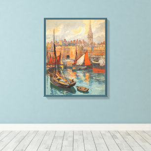 Saint Malo, Frankreich, Vintage Travel Poster Art Leinwanddruck