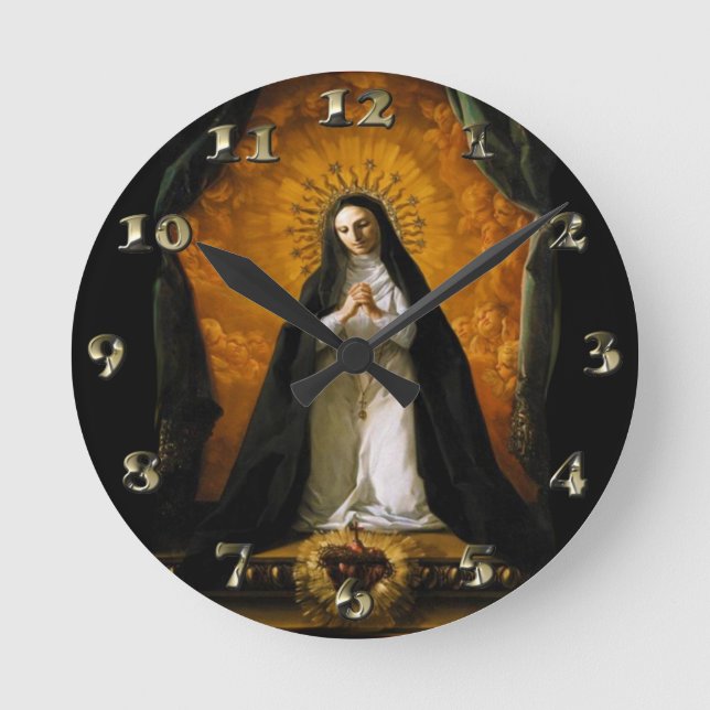 Saint Margaret Mary Alacoque Herz - Giaquinto Runde Wanduhr (Vorderseite)
