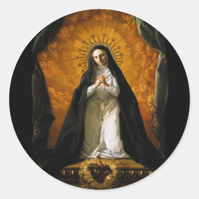 Saint Margaret Mary Alacoque Herz - Giaquinto Runder Aufkleber (Vorderseite)