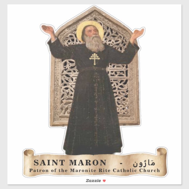 Saint Maron, Maronite Church Sticker (Blatt)