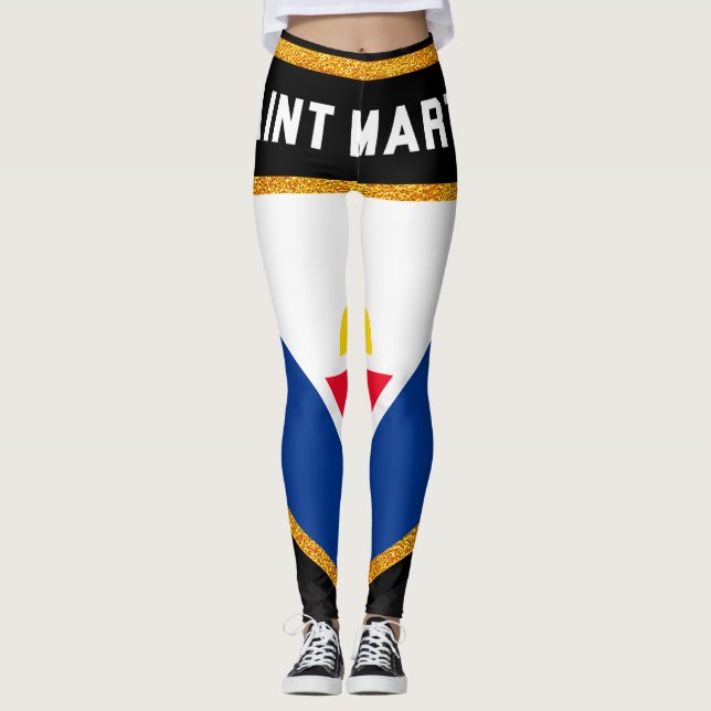 Saint Martin Flag Leggings (Vorderseite)