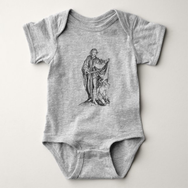Saint Martin mit einem Beggar Baby Strampler (Vorderseite)