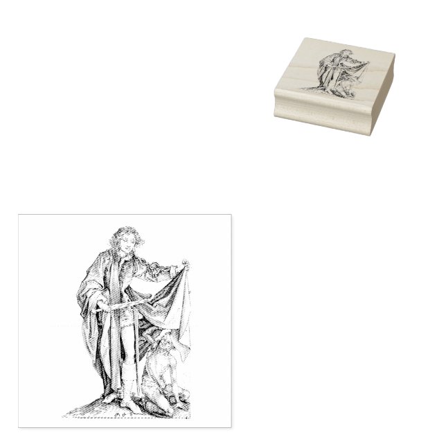 Saint Martin mit einer Beggar-Kautschuk-Briefmarke Gummistempel (Stempel)