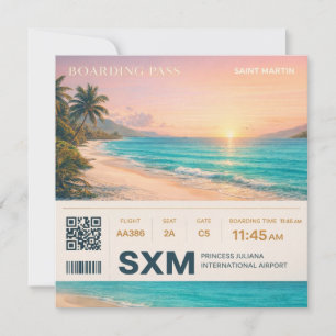 Saint Martin SXM Bordkarte Sonnenuntergang Feiertagskarte