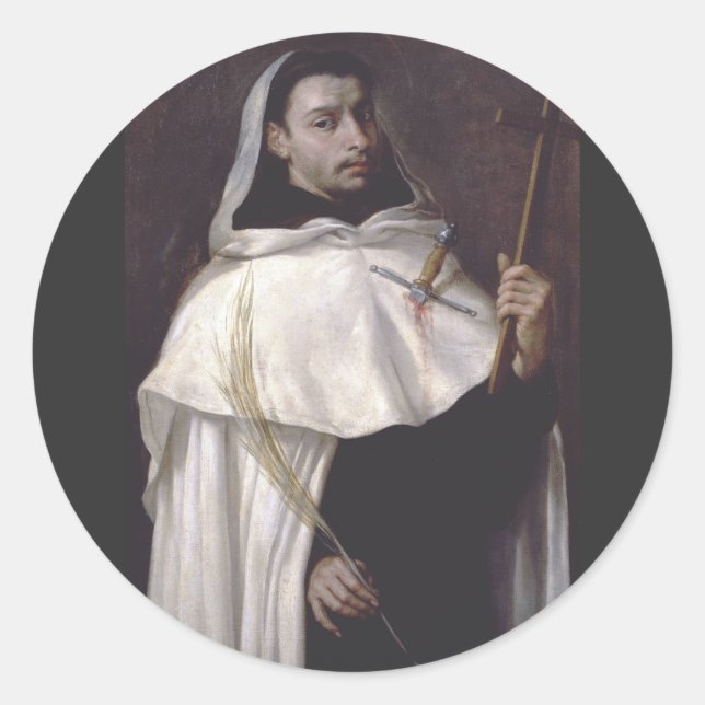 Saint Martyr Angelus von Jerusalem Runder Aufkleber (Vorderseite)