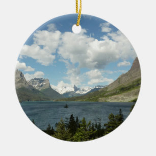 Saint Mary Lake II im Glacier-Nationalpark Keramikornament