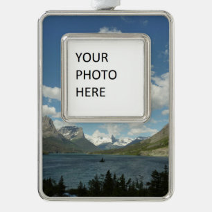 Saint Mary Lake II im Glacier-Nationalpark Rahmen-Ornament Silber