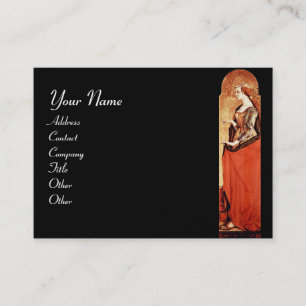SAINT MARY MAGDALENE Red, Black, Gold Metallic Visitenkarte