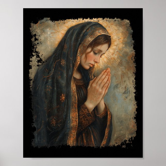 Saint Mary Praying Mother Of Jesus  Poster (Vorne)