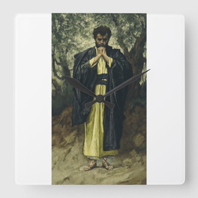 Saint Matthew by James Tissot Quadratische Wanduhr (Vorderseite)