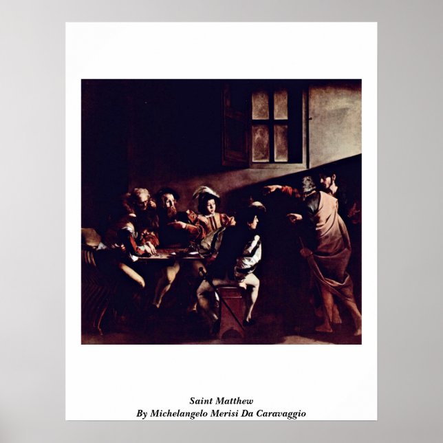 Saint Matthew by Michelangelo Merisi Da Caravaggio Poster (Vorne)
