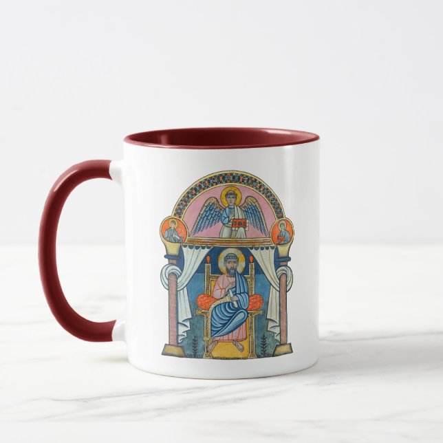Saint Matthew Mittelalterliches Manuskript Kunst Tasse (Links)