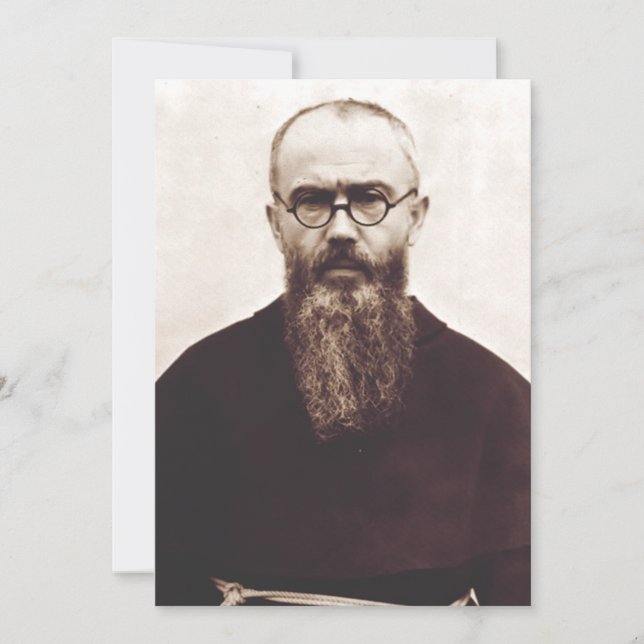 Saint Maximilian Kolbe polnischer katholischer Pri Dankeskarte (Vorderseite)