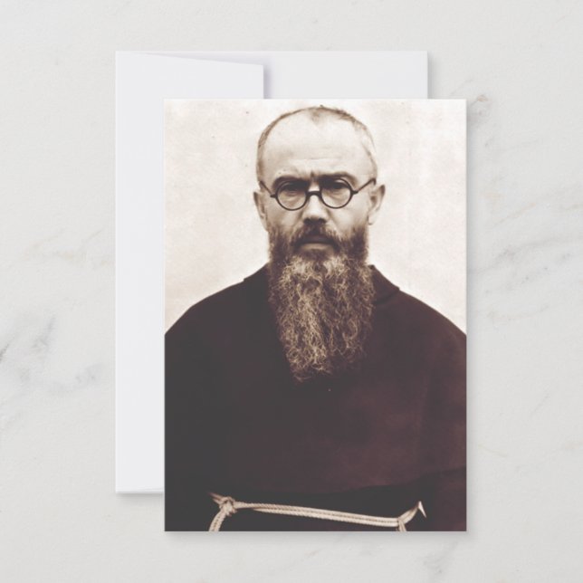Saint Maximilian Kolbe polnischer katholischer Pri Dankeskarte (Vorderseite)