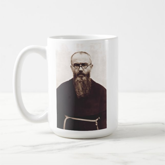Saint Maximilian Kolbe polnischer katholischer Pri Kaffeetasse (Links)