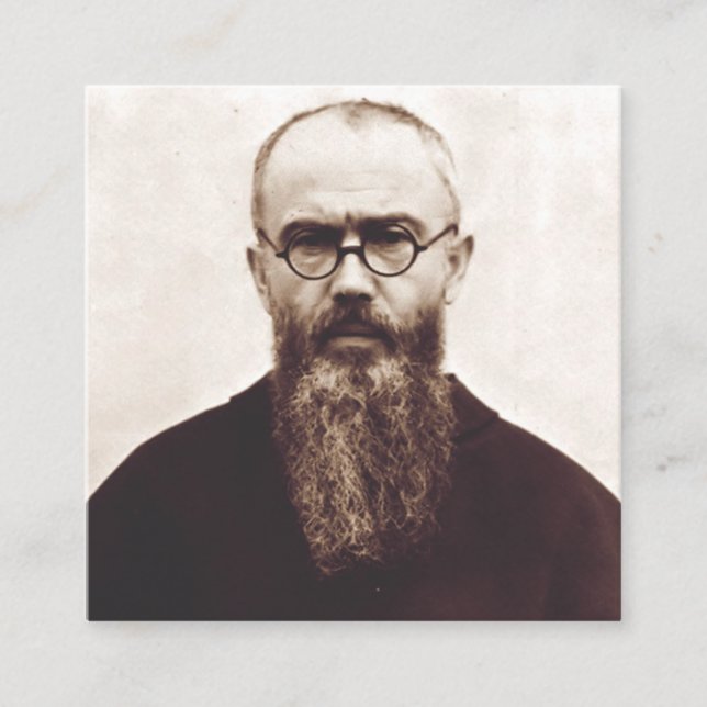 Saint Maximilian Kolbe polnischer katholischer Pri Quadratische Visitenkarte (Vorderseite)