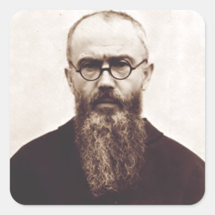 Saint Maximilian Kolbe polnischer katholischer Pri Quadratischer Aufkleber