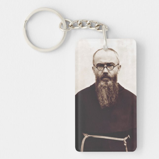 Saint Maximilian Kolbe polnischer katholischer Pri Schlüsselanhänger (Vorderseite)