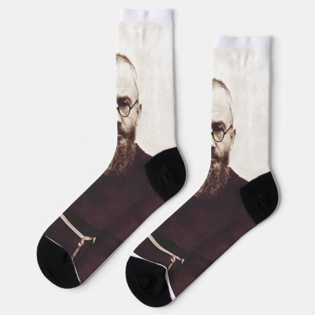 Saint Maximilian Kolbe polnischer katholischer Pri Socken (Linkes Detail)