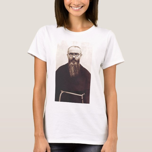 Saint Maximilian Kolbe polnischer katholischer Pri T-Shirt (Vorderseite)