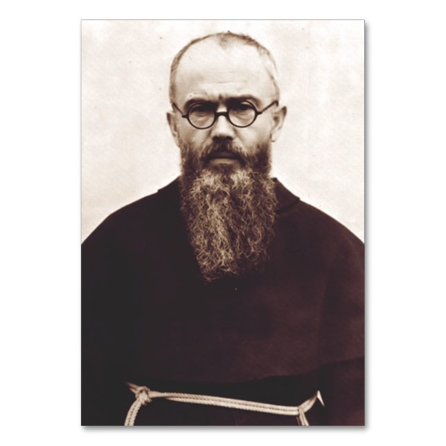 Saint Maximilian Kolbe polnischer katholischer Pri Tischnummer (Vorderseite)