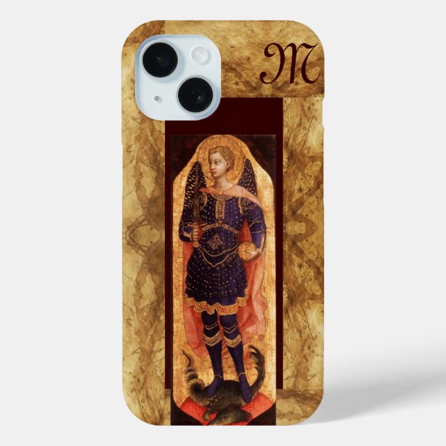 SAINT MICHAEL ARCHANGEL MIT DRAGON-Monogramm Case-Mate iPhone Hülle (Rückseite)