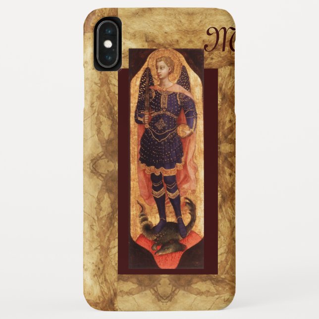 SAINT MICHAEL ARCHANGEL MIT DRAGON-Monogramm Case-Mate iPhone Hülle (Rückseite)