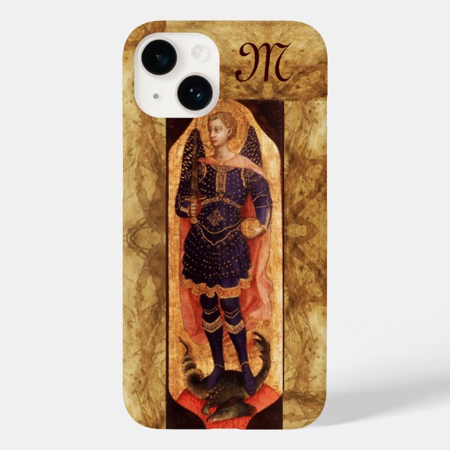 SAINT MICHAEL ARCHANGEL MIT DRAGON-Monogramm Case-Mate iPhone Hülle (Rückseite)