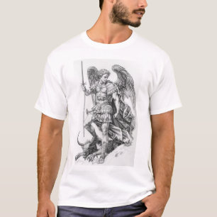 Saint Michael Archangel Stepping auf Demon T - Shi T-Shirt