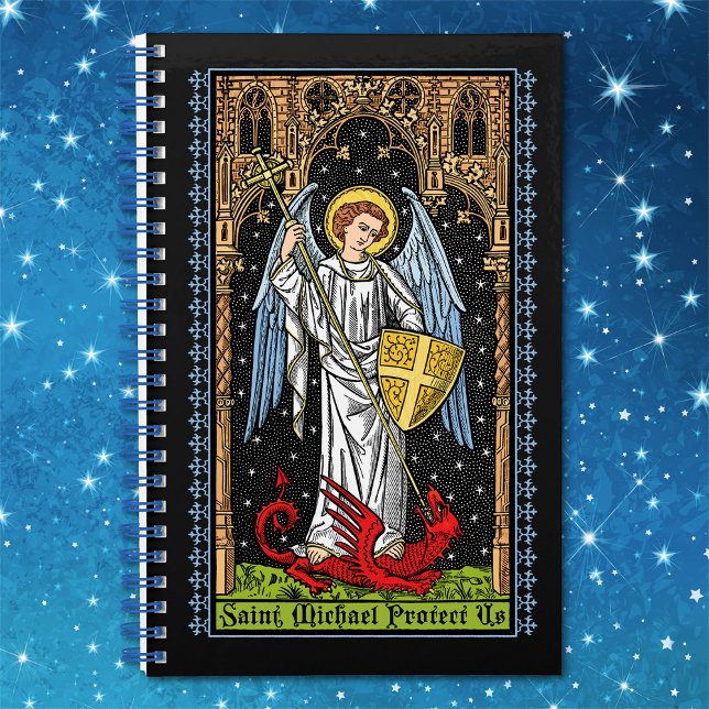 Saint Michael Battles the Beast-Notebook Notizbuch (Von Creator hochgeladen)