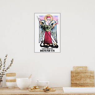 Saint Michael Battling der Drache Poster
