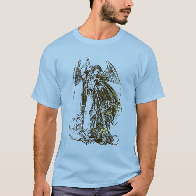 Saint Michael besiegt Satan T-Shirt (Vorderseite)