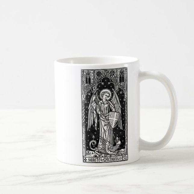 Saint Michael The Archangel Defeating Satan Christ Kaffeetasse (Rechts)