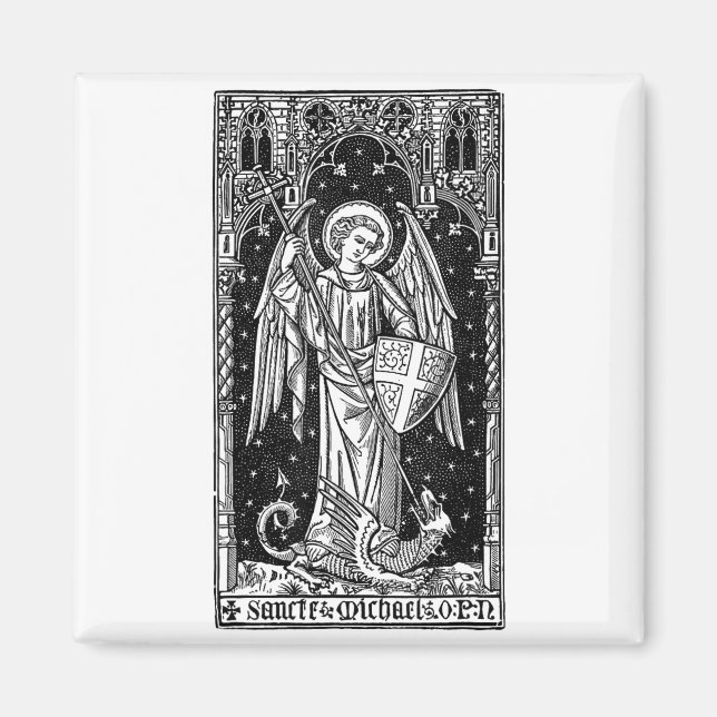 Saint Michael The Archangel Defeating Satan Christ Magnet (Vorne)