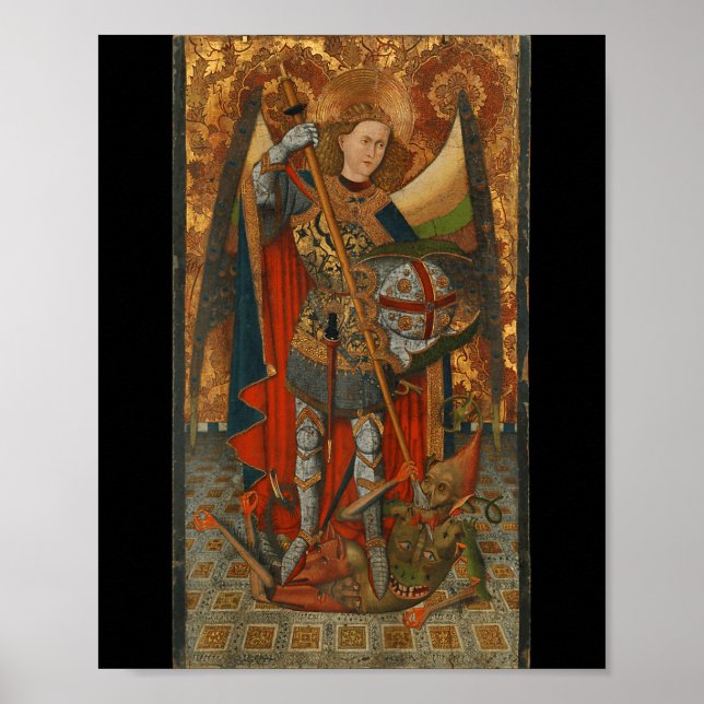 Saint Michael The Archangel Defeating Satan Christ Poster (Vorne)