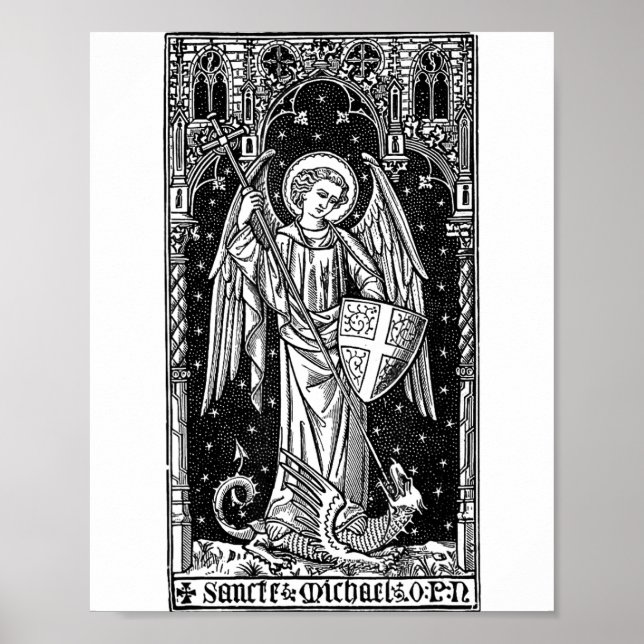 Saint Michael The Archangel Defeating Satan Christ Poster (Vorne)