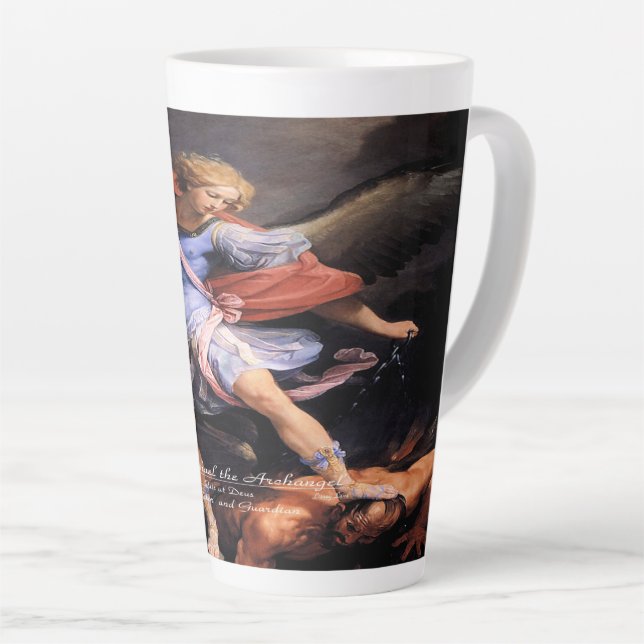 Saint Michael The Archangel Quis ut Deus Milchtasse (Rechte Ecke)